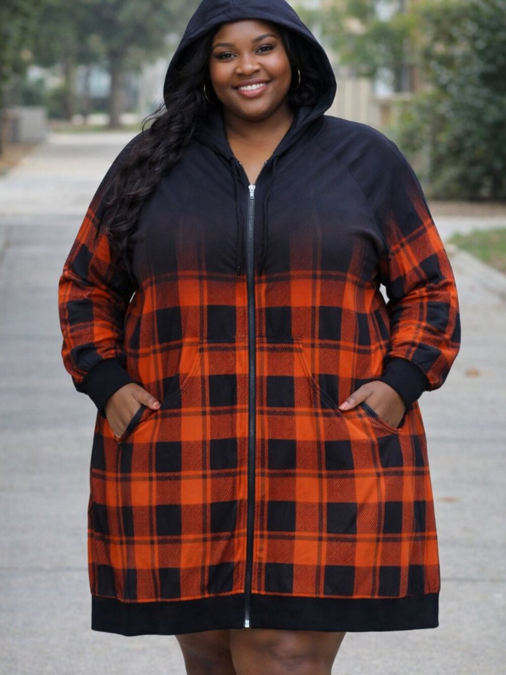 plaid hoodie dress